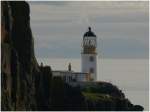 Lighthouse Neist Point Waterstein am Little Minch, der Wasserstrasse zwischen der Isle of Skye und den Outer Hebrides.