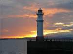 Sonnenuntergangsstimmung am Leuchtturm von Newhaven/Edinburgh.